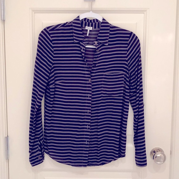 SPLENDID relaxed striped button down shirt - Picture 1 of 5